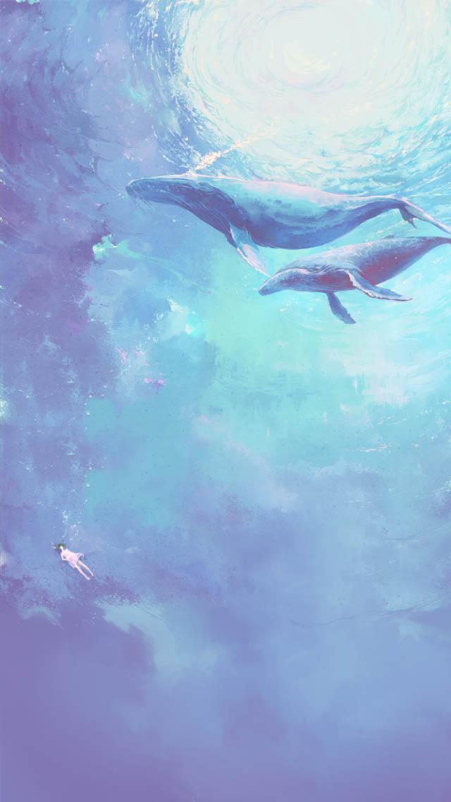 壁纸鲸鱼岛鲸落深海天空